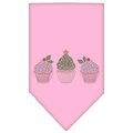 Unconditional Love Christmas Cupcakes Rhinestone Bandana Light Pink Small UN852194